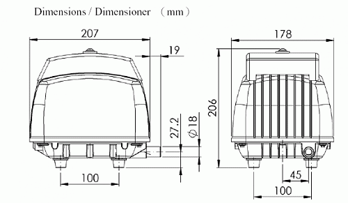 Размеры компрессора AirMac DB-60