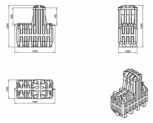 Эргобокс 8 - станция очистки сточных вод для 8 пользователей