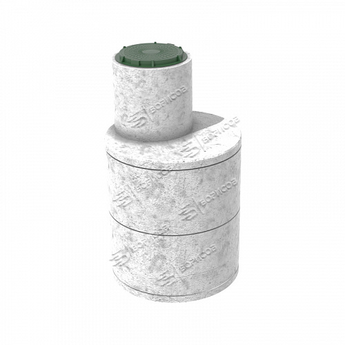 Кессон для скважины на воду из двух колец КС-15-9 с горловиной